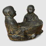 Twin Monk Bowl Statue