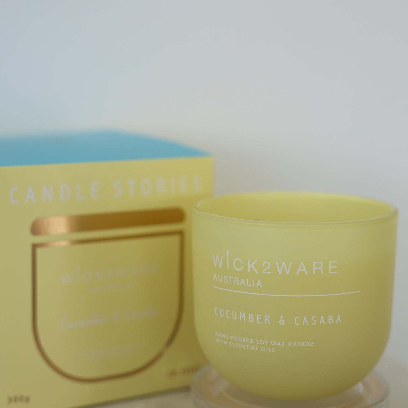 Cucumber & Casaba candle with gift box – Wick2Ware 300g soy wax candle