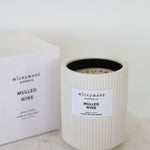 Wick2Ware Mulled Wine candle with gift box – luxury soy wax candle in white ceramic vessel