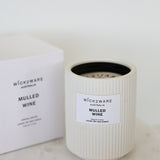 Wick2Ware Mulled Wine candle with gift box – luxury soy wax candle in white ceramic vessel