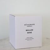 Wick2Ware Mulled Wine candle packaging – minimalist white box, 350g soy wax candle
