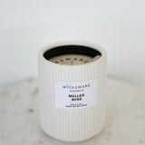 Mulled Wine candle in white ribbed ceramic jar – single wick, no lid